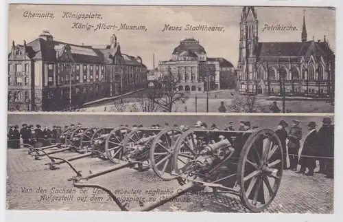 29644 AK Chemnitz - erbeutete englische Geschütze aus Ypern auf dem Königsplatz