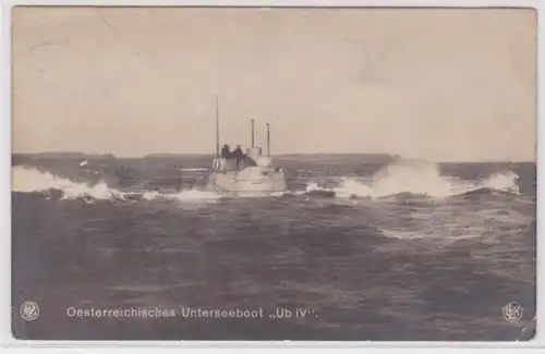 32568 Foto Ak österreichisches Unterseeboot 'Ub IV' 1914