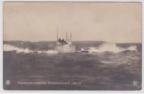 32568 Photo Ak sous-marin autrichien 'Ub IV' 1914