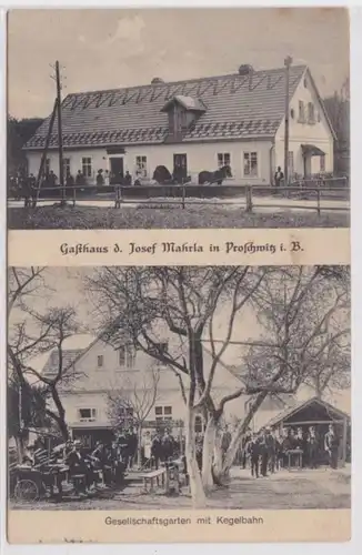 36145 Mehrbild Ak Proschwitz in Böhmen Gasthaus Josef Mahrla 1910