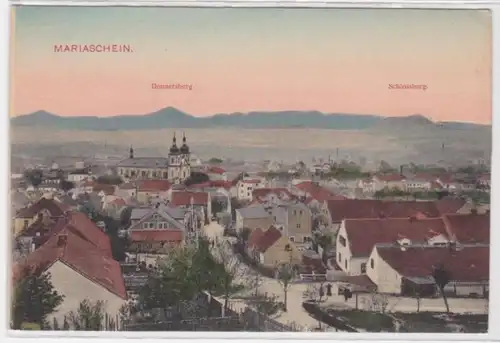 39581 Ak Vue d'ensemble Mariaschein Bohosudov Donnersberg, Schlossmont vers 1910