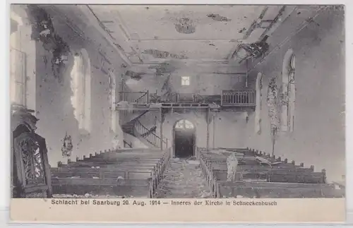 40952 AK Bataille b. Saarburg 20 août 1914 - Affaires intérieures d. Eglise Sternebusch