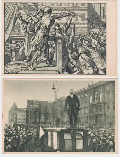 465772 Ak 100 ans mouvement ouvrier allemand, manifestation de masse Berlin 1918
