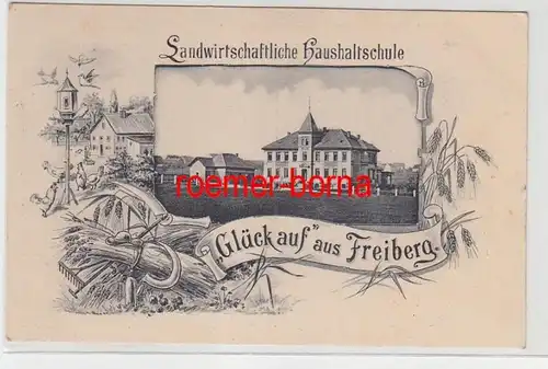 47450 Ak Landwirtschaftliche Haushaltschule 'Glück auf' aus Freiberg um 1920