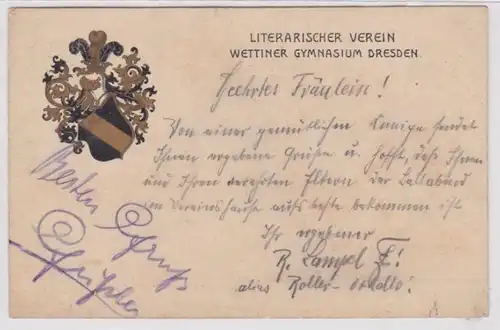 48914 Studentika Ak Literarischer verein Wettiner Gymnasium Dresden um 1910