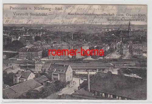51725 Ak Panorama de Nuremberg Sud Siemens Schuckertwerke etc. 1911