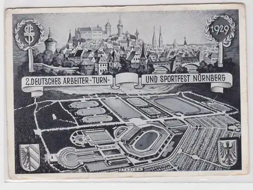 55989 Ak 2.Deutsches Arbeiter- Turn- und Sportfest Nürnberg 1929