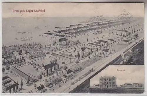 56215 Multi-image Ak Gruss de camp-Lechfeld avec l'hôpital 1911