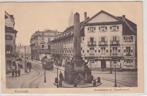 56211 Feldpost Ak Karlsruhe Rondellplatz (v.Weinbrenner) 1918