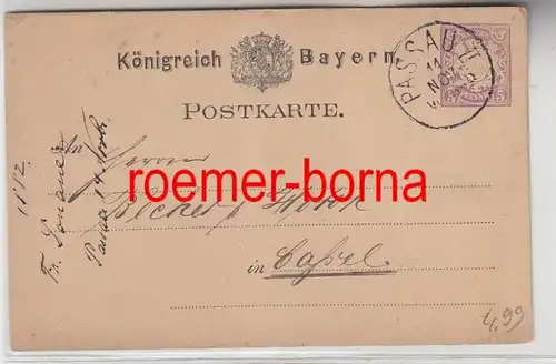 56626 seltene 5 Pfennig Ganzsachen Postkarte Passau Bayern 1882