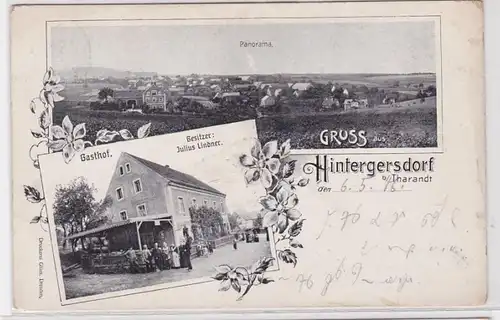 58477 AK Gruss aus Hintergersdorf bei Tharandt - Gasthof & Panorama 1906