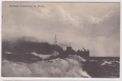 60111 Ak Bateau de guerre allemand, torpille à tornade dans la tempête de la mer du Nord 1912