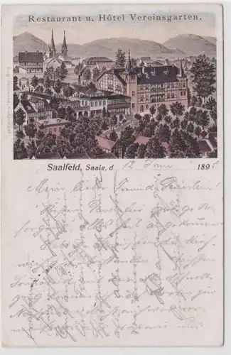 61206 Ak Saalfeld Saale Restaurant und Hotel Vereinsgarten 1898