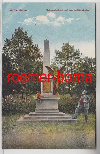 61565 Ak Germersheim Kriegerdenkmal auf dem Militärfriedhof  1919