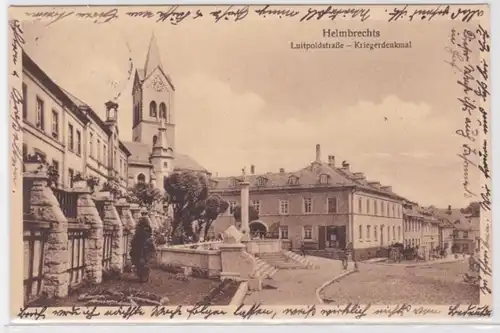 62256 Ak Helmbrechts Luitpoldstraße et vue sur le monument guerrier 1930