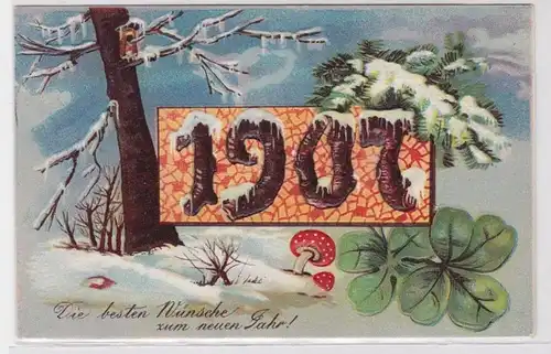 62711 Félicitations AK Les meilleurs vœux pour la nouvelle année! 1907