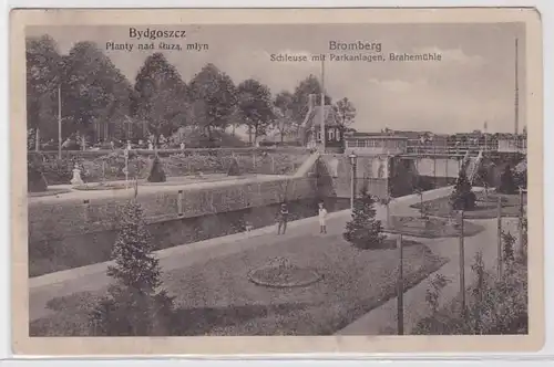 63616 AK Bydgoszcz Planty nad sluza mlyn - Bromberg Schleuse avec parc 1928