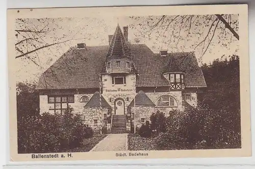 64782 Ak Ballenstedt am Harz städtisches Badehaus 1920