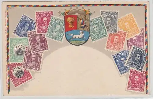 65861 Armoiries Ak Venezuela avec des timbres vers 1900