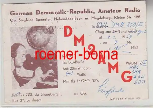 66568 QSL Carte Radio Amateur Radio DDR DM2AMG Hohendodeleben 1959