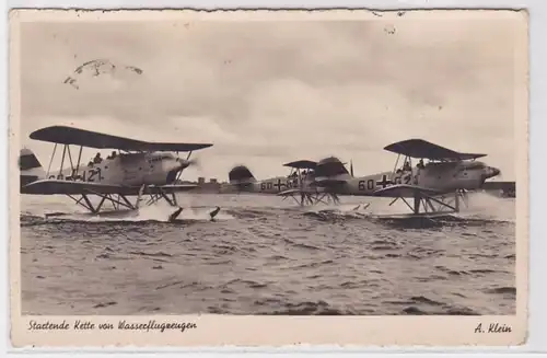 66618 AK Startende Kette von Wasserflugzeugen A. Klein 1939