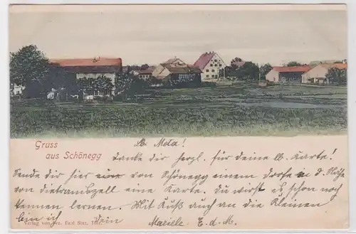 66984 AK Gruss aus Schönegg - Ortsansicht um 1900
