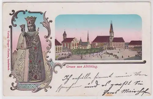 67405 AK grogne de Altötting - vue de ville avec l'église 1904