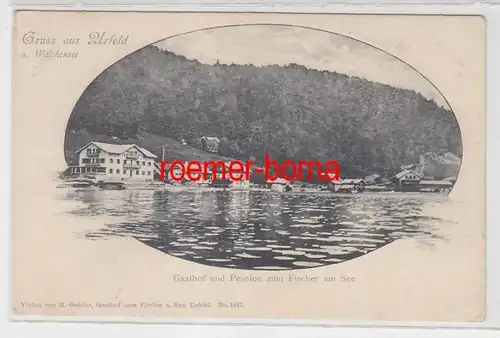 68047 Ak salutation de Urfeld am Walchensee Gasthof et pension au pêcheur au lac