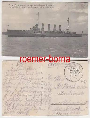 68489 Feldpost Ak Marinepoststamp Nr.23 S.M.S Est de la Frise 1916