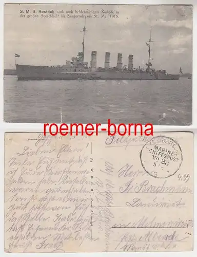 68489 Feldpost Ak Marineschiffspoststempel Nr.23 S.M.S Ostfriesland 1916