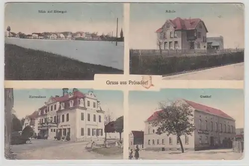 68710 Mehrbild Ak Gruß aus Prössdorf Schule, Gasthof usw. um 1910