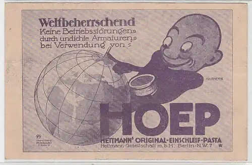 68743 Publicité Ak HOEP Hettmann's Original Einzeich Pasta vers 1920