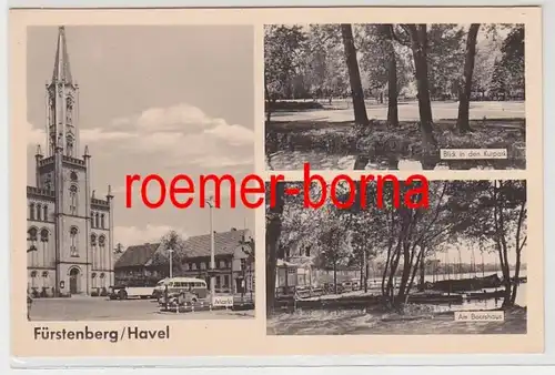 68879 Multi-image Ak Fürstenberg / Havel Markt, Kurpark, Bootshaus vers 1960