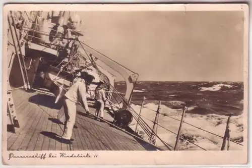 68883 Feldpost Ak Panzerschiff bei Windstärke 11, 1940