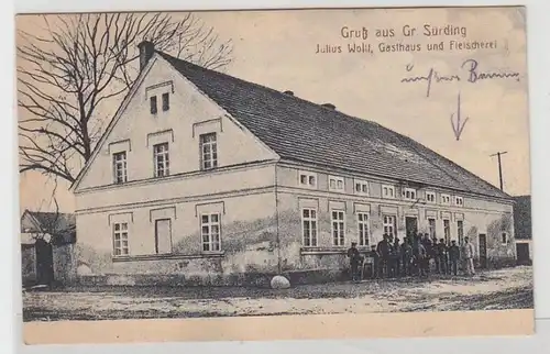 68941 Ak Gruß aus Groß Sürding Zerniki Wielkie Gasthaus und Fleischerei 1915