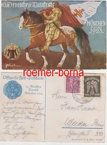 69132 Artiste Ak Carte postale officielle de fête 13. Festival allemand de gymnastique Munich 1923