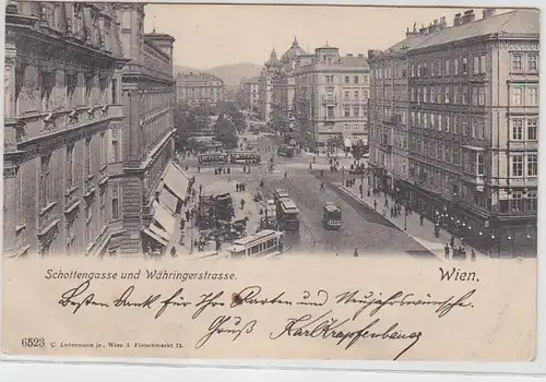 69142 Ak Wien Schottengasse und Währingerstrasse 1904
