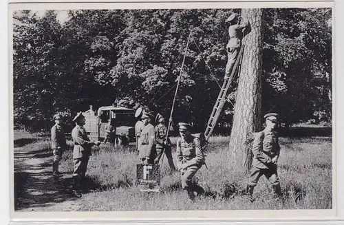69496 AK Unsere Reichswehr Fernsprecherabt. bei Legung eines Telephonkabels 1936