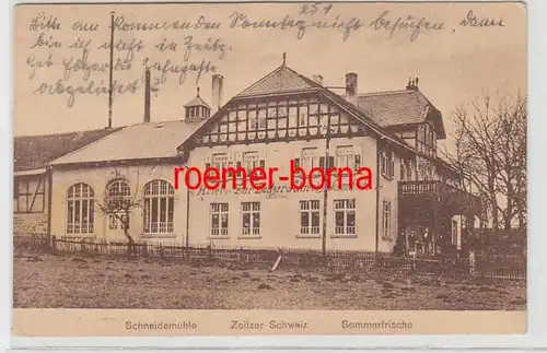 69528 Ak Schneidemühle Hotel Zum Zeitzer Suisse 1942