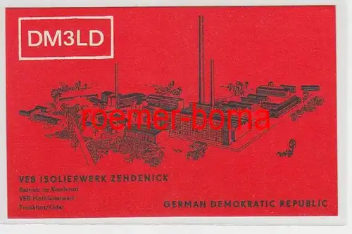 69630 QSL Carte Radioamateur DDR Isolation Zehdenick Semi-conducteurs 1972