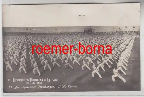 69674 Foto Ak XII. Deutsches Turnfest in Leipzig 1913 Die allg. Freiübungen