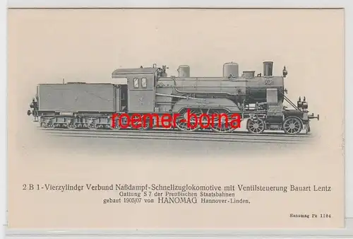 69830 Ak Hanomag Dampf Lokomotive Preussische Staats Eisenbahn S 7 um 1920