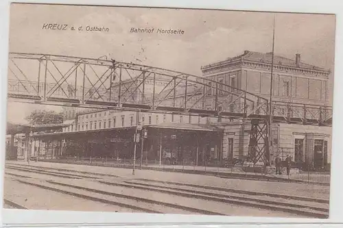 69885 Feldpost Ak Kreuz à la gare ferroviaire Est côté nord 1918