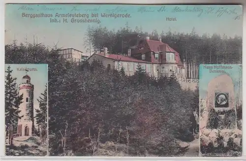70061 Ak Berggasthaus Armeleuteberg bei Wernigerode Hotel usw. 1914
