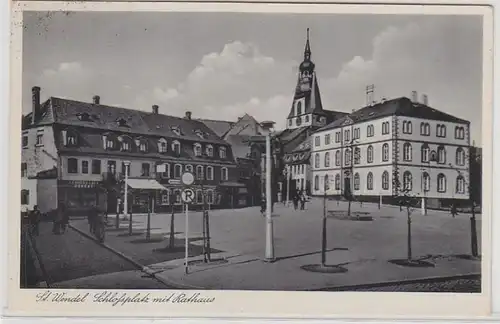 70167 Ak St.Wendel Schlossplatz avec hôtel de ville 1939