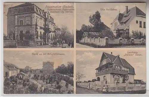 70261 Multi-image Ak Appenweiher (Baden) Hôtel de gare, etc. 1915