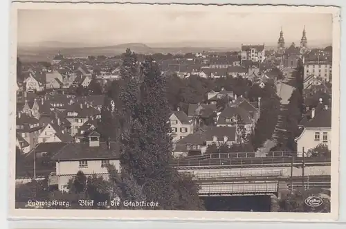 70303 Ak Ludwigsburg Vue sur l'église municipale vers 1940