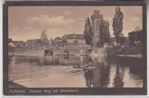 70539 Ak Heilbronn Eisern Steg avec Götzenturm 1921