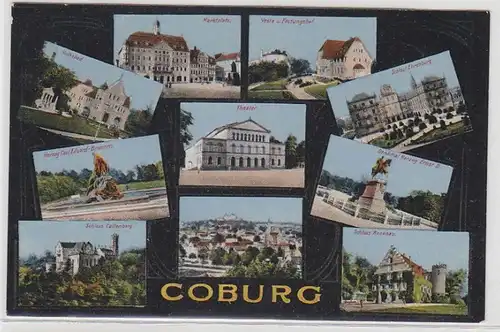70547 Mehrbild Ak Coburg Volksbad, Veste, Marktplatz usw. um 1920