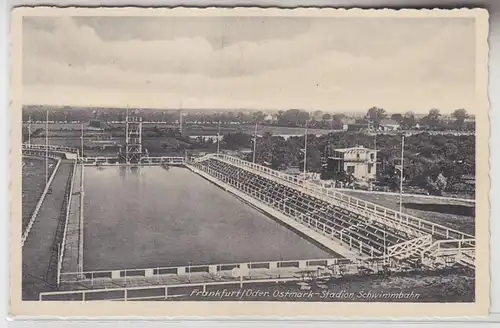 70604 Ak Frankfurt Oder Ostmark Stadion Schwimmbahn um 1940
